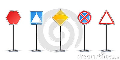 Road board collection, road signs - vector Vector Illustration